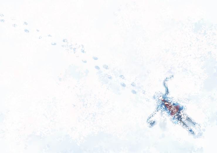 捉迷藏|插画师熊谷のの的雪景插画图片