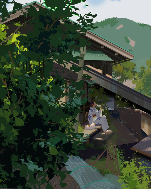 少女,清纯,阳光,小情调,速涂,场景,学生妹,夏日,和服,夏日祭图片