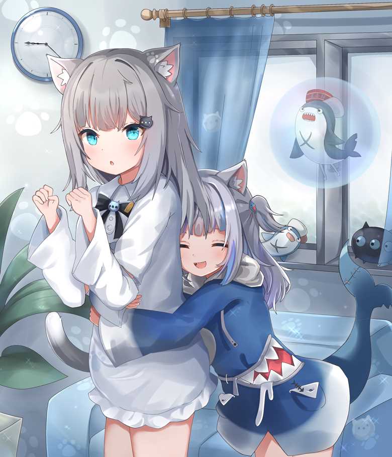 噶呜·古拉, Hololive, 虚拟youtuber, cat ears, Nachoneko, 兽耳, Virtual YouTuber 5000+ bookmarks