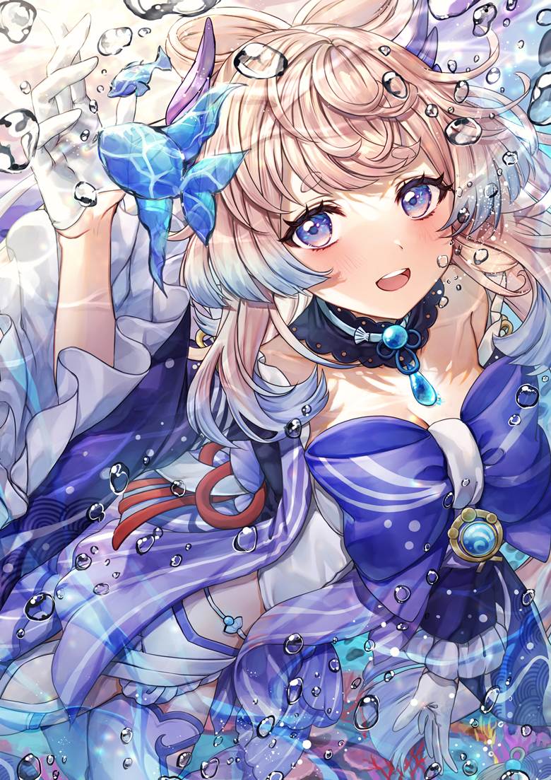 珊瑚宫的"现人神巫女"珊瑚宫心海pixiv同人插画图片