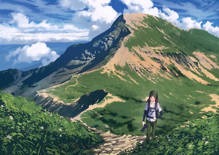 栉ヶ峰|pixiv画师みちのく.的登山插画图片
