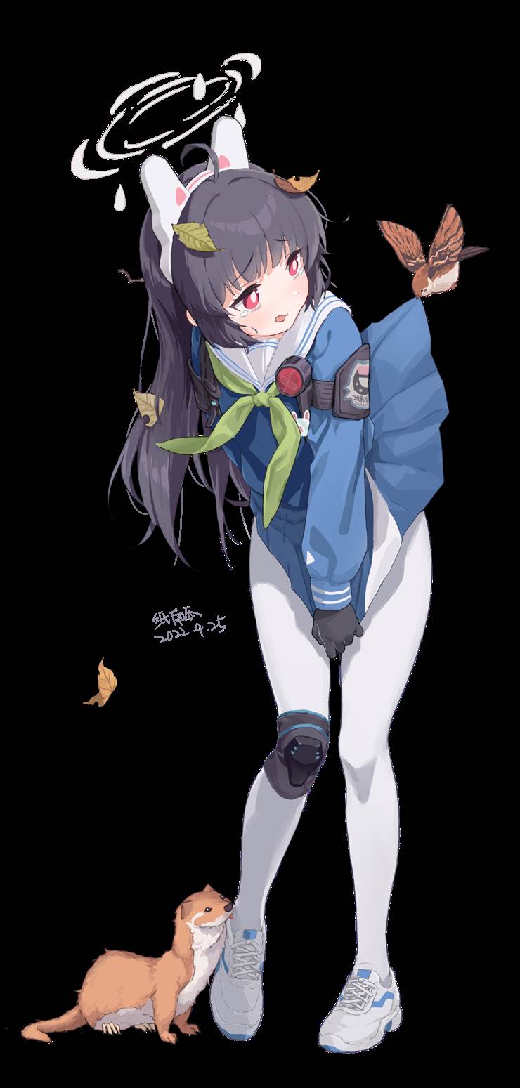 蓝色短裙的动漫同人插图，pixiv里的精选