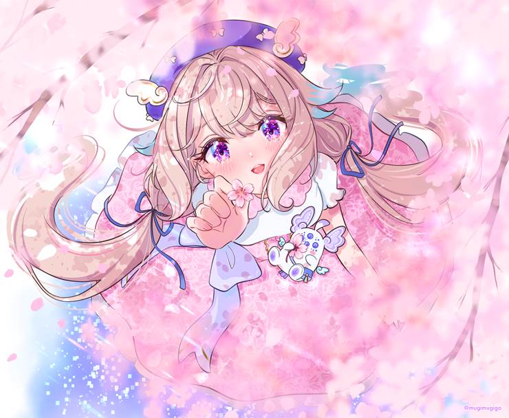 virtual YouTuber, girl, sakura, spring, Virtual Youtuber 100+ bookmarks, Enna Alouette