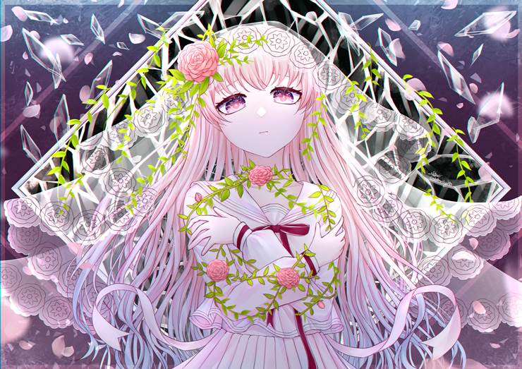 crystal, Hikari (Arcaea), 女孩子, plant, flower, glass