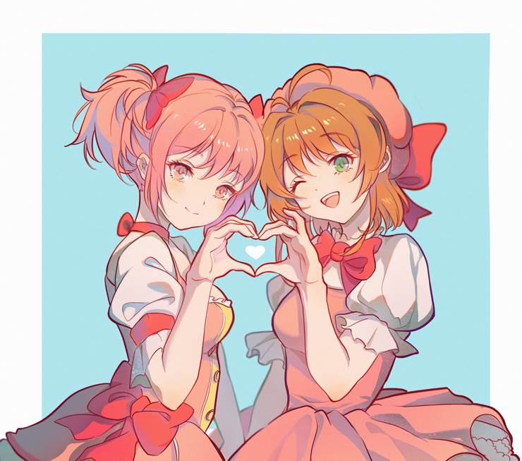 可爱, Card Captor Sakura, Card Captor Sakura, 樱, 女孩子, 鹿目圆, 小圆可爱, 魔法少女小圆, 木之本樱, 魔卡少女樱