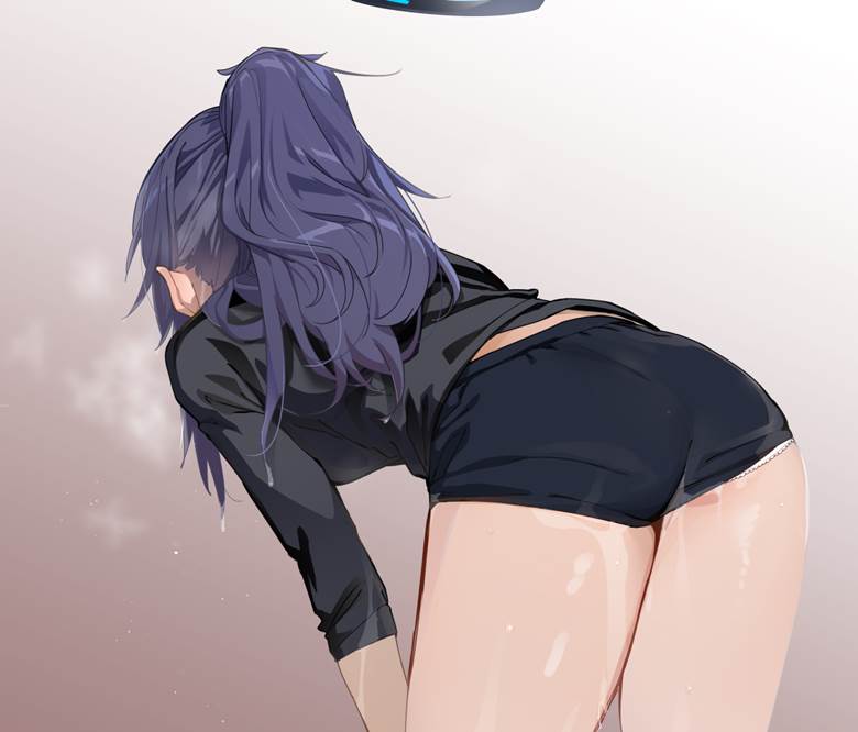Blue Archive, Hayase Yuuka, heavenly ass, bloomers, sweating, gym uniform, black bloomers, Nice gym shorts!, Blue Archive 5000+ bookmarks