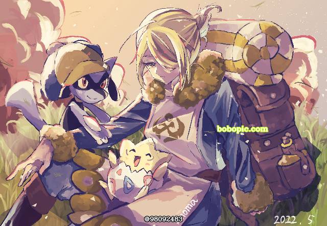 一张精灵宝可梦,宝可梦传说：阿尔宙斯,利欧路,望罗,Togepi,波克比绘画图片