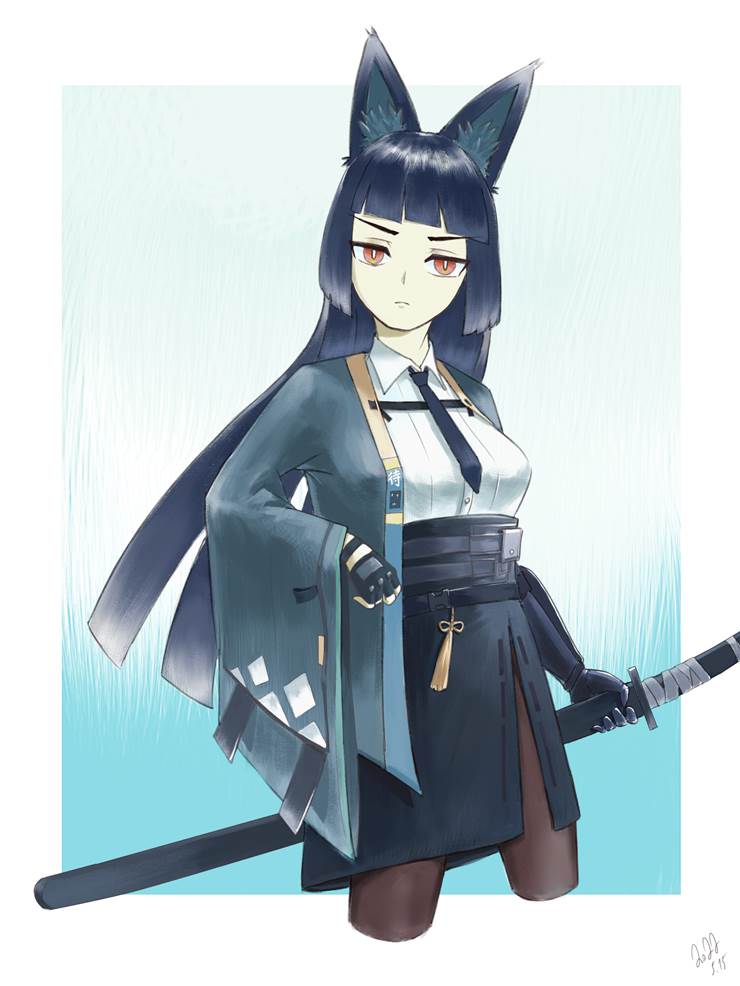 狐狸小姐|插画师luliou的星见雅插画图片