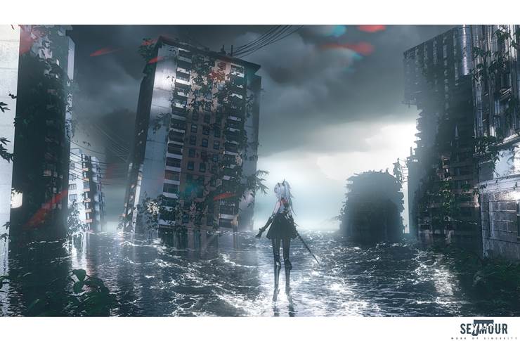 Karenina, Punishing: Gray Raven, space, 风景, sky, 涂鸦, 女孩子, original works