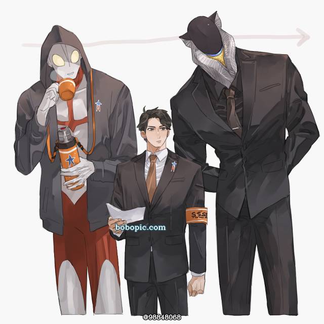 一张神永新二,新奥特曼,奥特曼,外星人,美菲拉斯星人绘画图片