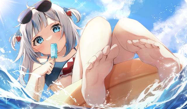 Hololive, 虚拟主播, 噶呜·古拉, 泳装, Virtual YouTuber 5000+ bookmarks