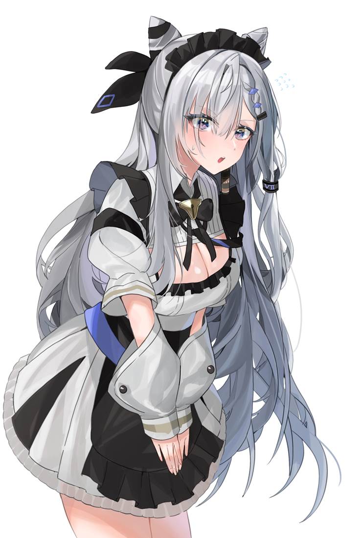 virtual youtuber, Hololive, bewitching thighs, Vestia Zeta, Hololive Indonesia, maid, breasts