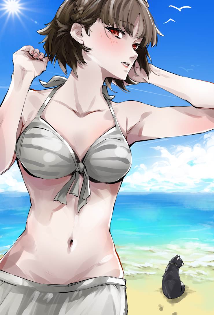 女神异闻录5, 泳装, 新岛真, Queen, 摩尔加纳, Persona 1000+ bookmarks