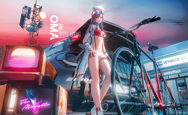 Willa, Punishing: Gray Raven, 女孩子, 竞技泳装, space, 风景, 涂鸦, original works