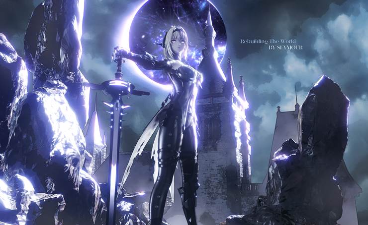 Punishing: Gray Raven, Bianca, 风景, 女孩子, space, 涂鸦, fantasy, original works