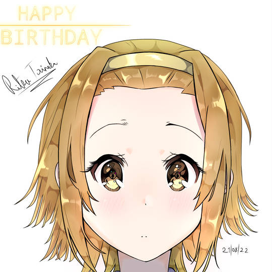 K-ON, K-ON!, K-ON!!, birthday, fanart, tomboy, ritsutainaka, 田井中律, 轻音少女