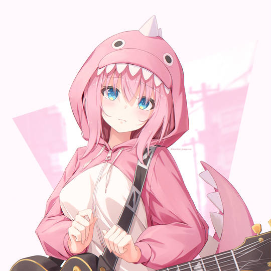 後藤ひとり, 女孩子, 吉他, ぼっち・ざ・ろっく!, 粉色头发, 承認欲求モンスター, 玩偶装, BOCCHILLA, ギター少女, 孤独摇滚！50000收藏