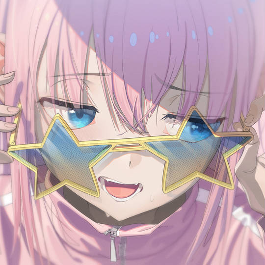 ぼっち・ざ・ろっく!, 小波奇, 後藤ひとり, sunglasses, 陰キャ, スターサングラス, 汗, 星型サングラス, 孤独摇滚！10000收藏