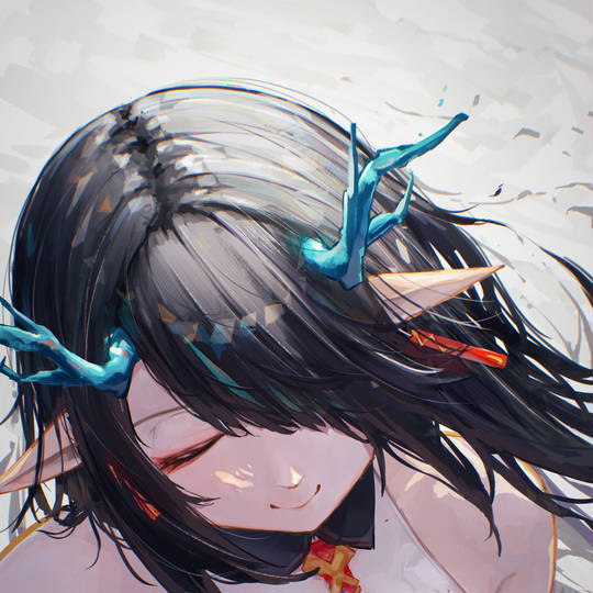 Arknights, 黑发, 明日方舟, 角, 夕图片