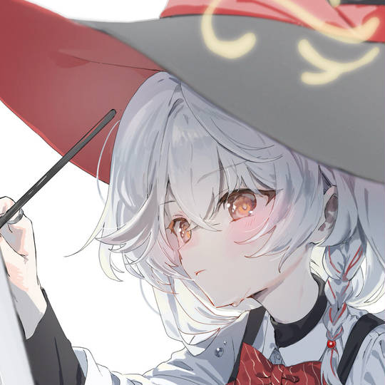 白发, 蔚蓝档案, 白尾绘里, 汗水, 魔女帽子图片