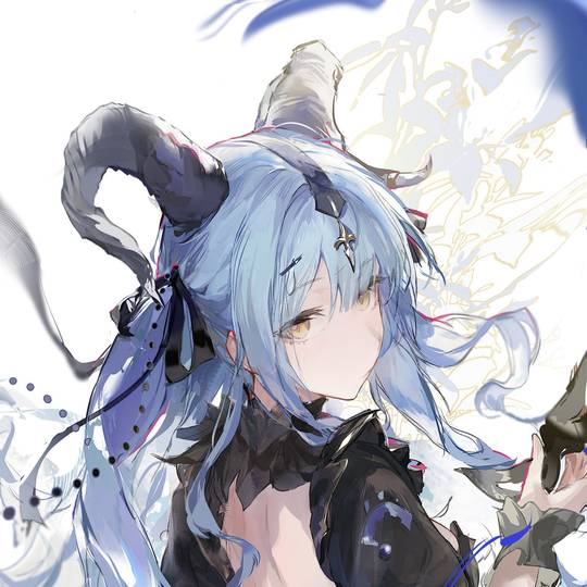 黑色连衣裙, 后背, 小女孩, 角娘, 明日方舟图片