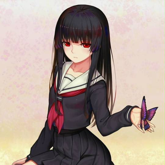 水手服, 地狱少女, 黑长直, 黑色水手服, 可爱图片