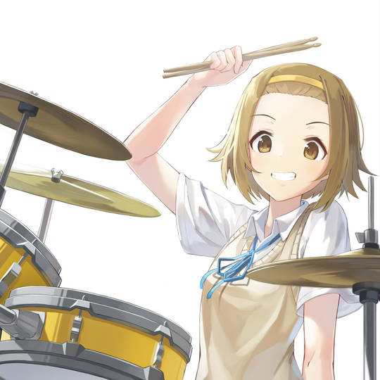田井中律, 女孩子, K-ON!, 轻音少女, 制服, 轻音少女1000收藏