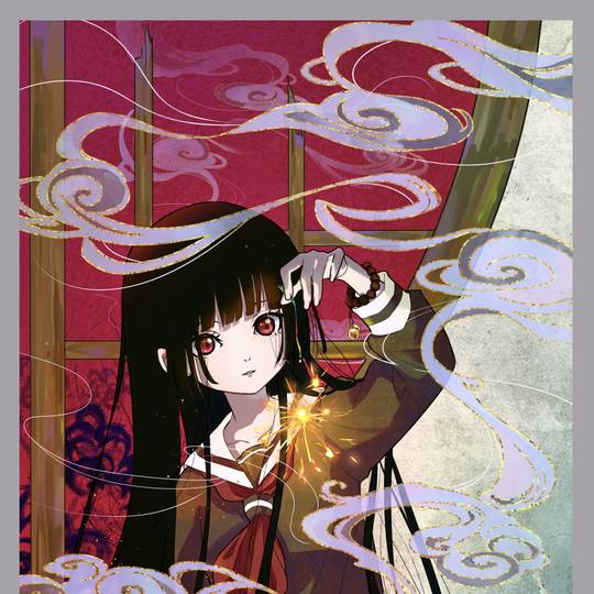 焰火, 美少女, 黑发, 和室, 地狱少女图片